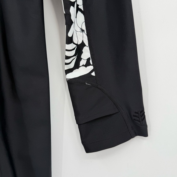 Coolibar Alana Knee Length Swimsuit Long UPF 50+ Black Floral Colorblock Size L - Picture 8 of 11